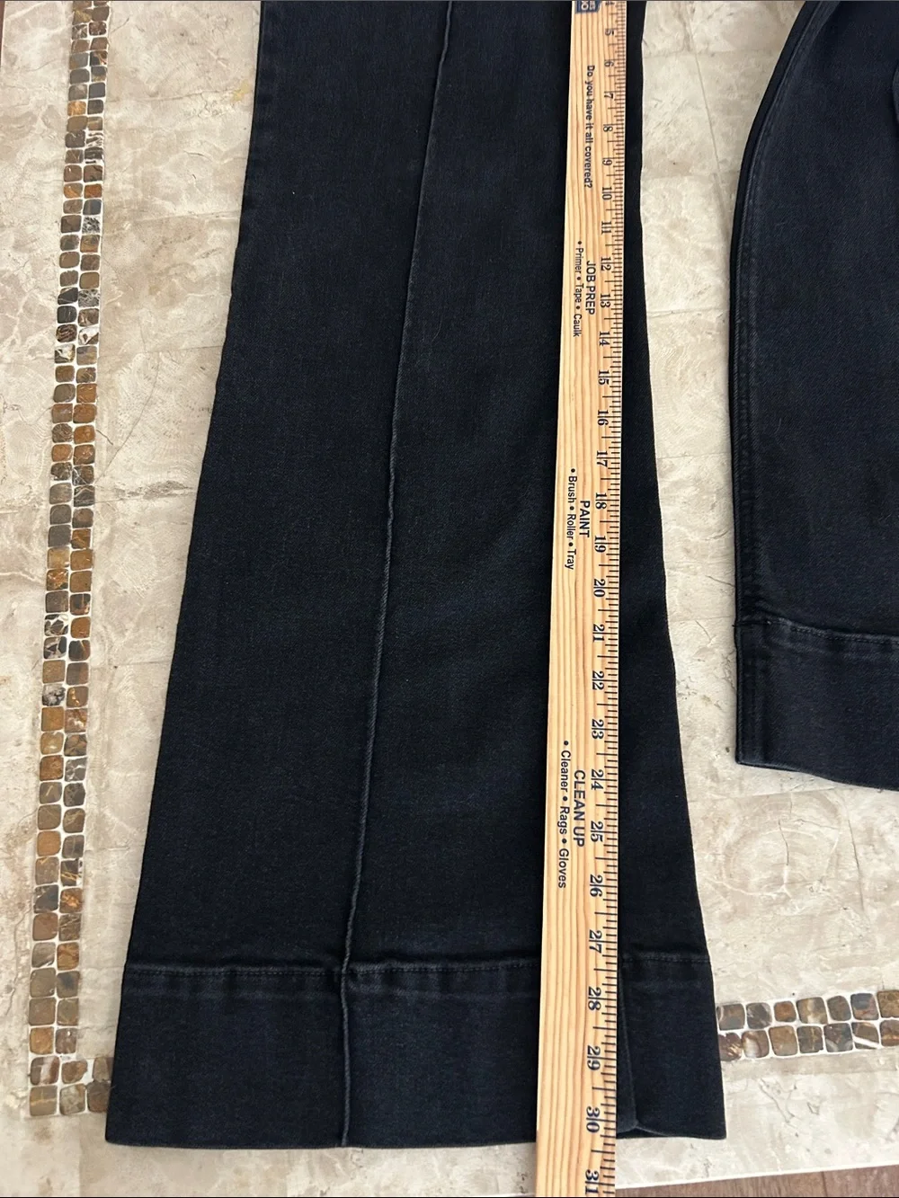 J.Crew Pintuck Wide Leg Denim Trouser - Black - Size 26